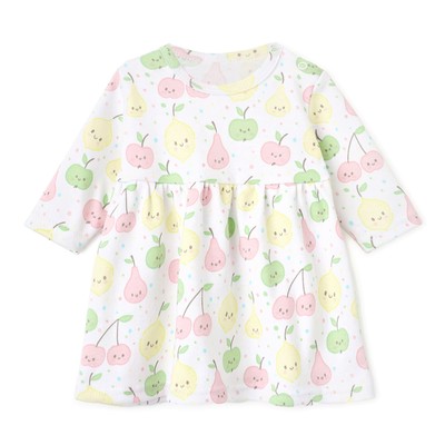Платье Bloom Baby Фрукты с дл. рукавом, р. 74 см. молочный