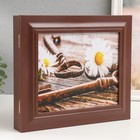Ключница закрытая "Ключи, ромашки" 26,5х31,5 см Орех - фото 23127701