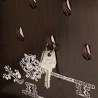 Ключница закрытая "Ключи, ромашки" 26,5х31,5 см Орех - Фото 4