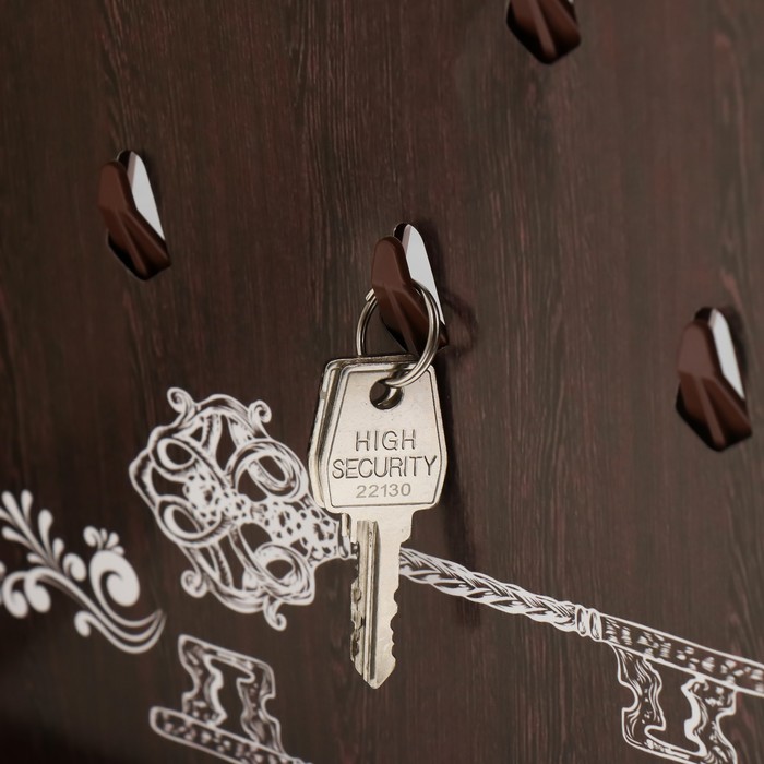 Ключница закрытая "Ключи" 26,5х31,5 см Орех - фото 1928349472