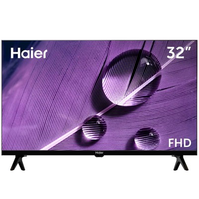 Телевизор Haier SMART TV S1, 32", 1920х1080, DVB-T2/C/S2, HDMI 3, USB 2, SmartTV, чёрный