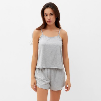 Пижама женская (топ, шорты) KAFTAN:Basic, размер 44, серая