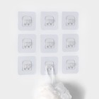 Крючки для полок самоклеящиеся, 5,6×5,6 см, 10 шт, прозрачная основа 9791682