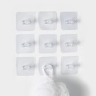 Крючки двойные самоклеящиеся, 10 шт., для бритвы, вилки, полотенец, 5.6×5.6 см - Фото 6