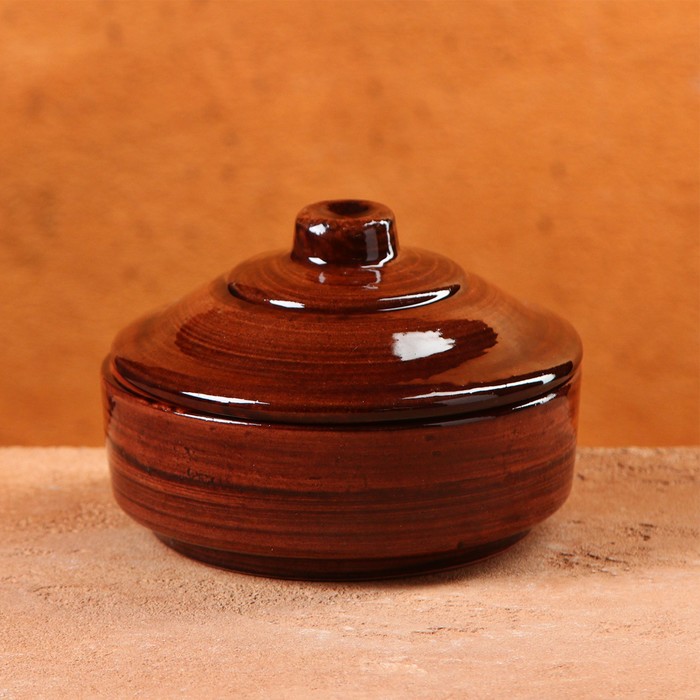 Сахарница узбекская Риштанская Керамика «Акташ», 250 мл, коричневая - Фото 1