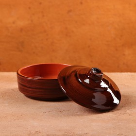 Сахарница узбекская Риштанская Керамика «Акташ», 250 мл, коричневая