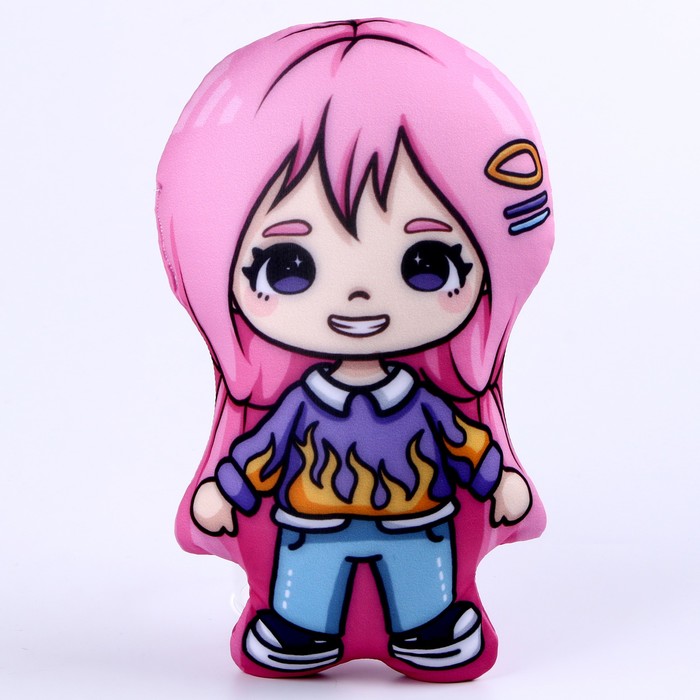 Игрушка антистресс «Девочка с розовыми волосами»
