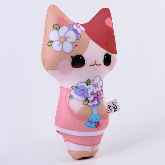 Игрушка антистресс "Котенок с цветами"