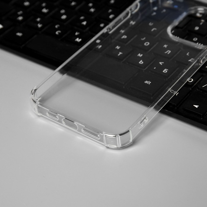 Чехол PERO, для телефона Apple iPhone 15 Pro Max, силиконовый, прозрачный, усиленный