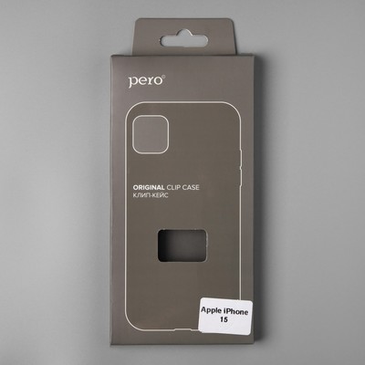 Чехол PERO, для телефона Apple iPhone 15, силиконовый, прозрачный, усиленный