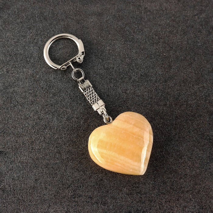 Брелок «Сердце», 3,5х3,5 см, медовый, оникс - фото 1906450536