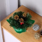 Новогодняя композиция "Рождевственская" шишки золото+ягоды 20 см - фото 320474061