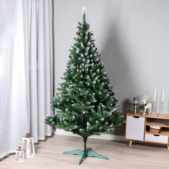 Искусственная ёлка с шишками «Кармен», 220 см, d нижнего яруса 130 см, ПВХ ветки отгибаются - Фото 1