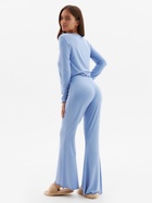 Пижама женская (лонгслив, брюки) MINAKU: Home collection, размер 44, голубая - Фото 10