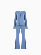 Пижама женская (лонгслив, брюки) MINAKU: Home collection, размер 48, голубая - Фото 12