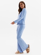 Пижама женская (лонгслив, брюки) MINAKU: Home collection, размер 48, голубая - Фото 8