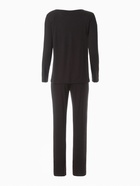 Пижама женская (лонгслив, брюки) MINAKU: Home collection, размер 56, чёрная - фото 23561939