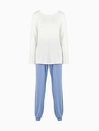 Пижама женская (лонгслив, брюки) MINAKU: Home collection, размер 42, цвет экрю, голубой 9700676