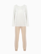 Пижама женская (лонгслив, брюки) MINAKU: Home collection, размер 50, цвет экрю, тёмно-бежевый - Фото 10