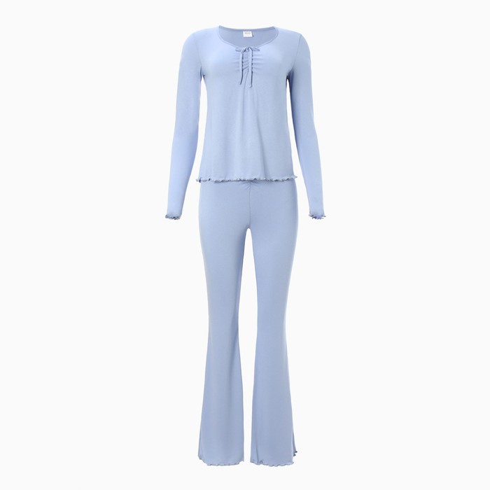 Комплект (джемпер,брюки) женский MINAKU, цвет голубой р-р 42 - фото 1909361280