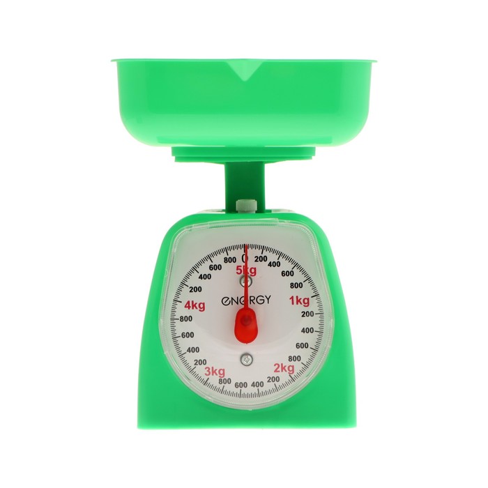 Весы кухонные ENERGY EN-406МК,  механические, до 5 кг,  зелёные - фото 1909361303