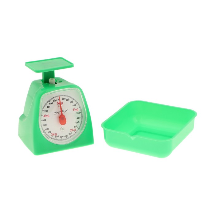 Весы кухонные ENERGY EN-406МК,  механические, до 5 кг,  зелёные - фото 1909361308