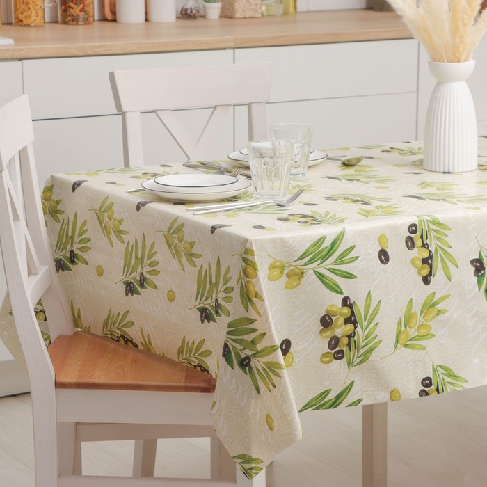 Клеёнка на стол Доляна «Олива», на нетканой основе, ширина 137 см, толщина 0,2 мм, рулон 20 м - Фото 1