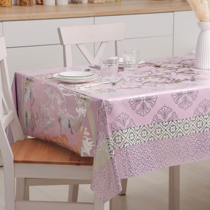 Клеёнка на стол Доляна «Нежность», на нетканой основе, ширина 137 см, толщина 0.7 мм, рулон 20 м - Фото 1