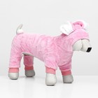 Комбинезон «Зайка», с капюшоном, размер XL, ДС 40 см, ОГ 50 см, ОШ 40 см, розовый - Фото 3