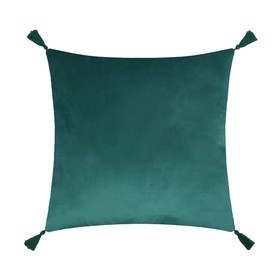 Чехол на подушку с кисточками Этель цвет зеленый, 45х45 см, 100% п/э, велюр