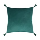 Наволочка декоративная с кисточками Этель цвет зелёный, 45х45 см, полиэстер, велюр - Фото 4