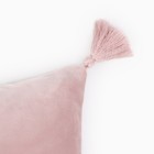 Набор декоративных наволочек Этель с кисточками, цвет розовый, 45х45 см - 2 шт, полиэстер, велюр - Фото 2