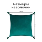 Набор декоративных наволочек Этель с кисточками, цвет зелёный, 45×45 см - 2 шт., полиэстер, велюр - Фото 2