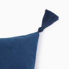 Набор декоративных наволочек Этель с кисточками, цвет синий, 45х45 см - 2 шт, полиэстер, велюр - Фото 2