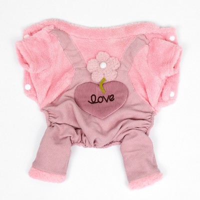 Комбинезон Love, размер XS, ДС 20 см, ОГ 30 см, ОШ 20 см, розовый