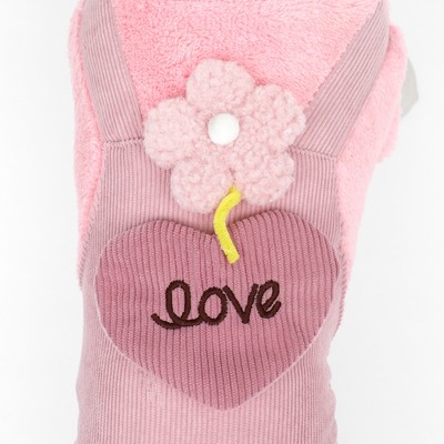 Комбинезон Love, размер М, ДС 30 см, ОГ 40 см, ОШ 30 см, розовый