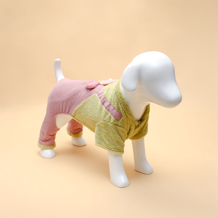 Комбинезон Love, размер XL, ДС 40 см, ОГ 50 см, ОШ 40 см, зелёный, розовый - Фото 1