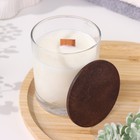 Свеча из соевого воска в стакане с деревянным фитилем и крышкой «Весенний ландыш», 110 г - Фото 1