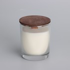 Свеча из соевого воска в стакане с деревянным фитилем и крышкой "Весенний ландыш", 110 гр - Фото 5