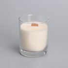 Свеча из соевого воска в стакане с деревянным фитилем и крышкой "Кокосовый рай", 110 гр - Фото 3