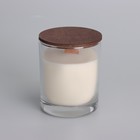 Свеча из соевого воска в стакане с деревянным фитилем и крышкой "Кокосовый рай", 110 гр - Фото 5
