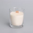 Свеча из соевого воска в стакане с деревянным фитилем и крышкой "Нежный кашемир", 110 гр - фото 9611951