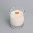 Свеча из соевого воска в стакане с деревянным фитилем и крышкой "Французская ваниль", 110 гр - фото 9611957