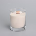Свеча из соевого воска в стакане с деревянным фитилем и крышкой "Сандаловое дерево", 110 гр - фото 9611961