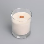 Свеча из соевого воска в стакане с деревянным фитилем и крышкой "Сандаловое дерево", 110 гр - Фото 4