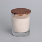 Свеча из соевого воска в стакане с деревянным фитилем и крышкой "Сандаловое дерево", 110 гр - Фото 5