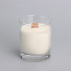 Свеча из соевого воска в стакане с деревянным фитилем и крышкой "Ванильный капучино", 110 гр - фото 9611966