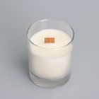 Свеча из соевого воска в стакане с деревянным фитилем и крышкой "Ванильный капучино", 110 гр - фото 9611967