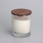 Свеча из соевого воска в стакане с деревянным фитилем и крышкой "Ванильный капучино", 110 гр - Фото 5
