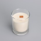 Свеча из соевого воска в стакане с деревянным фитилем и крышкой "Ароматная корица", 110 гр - фото 9611972
